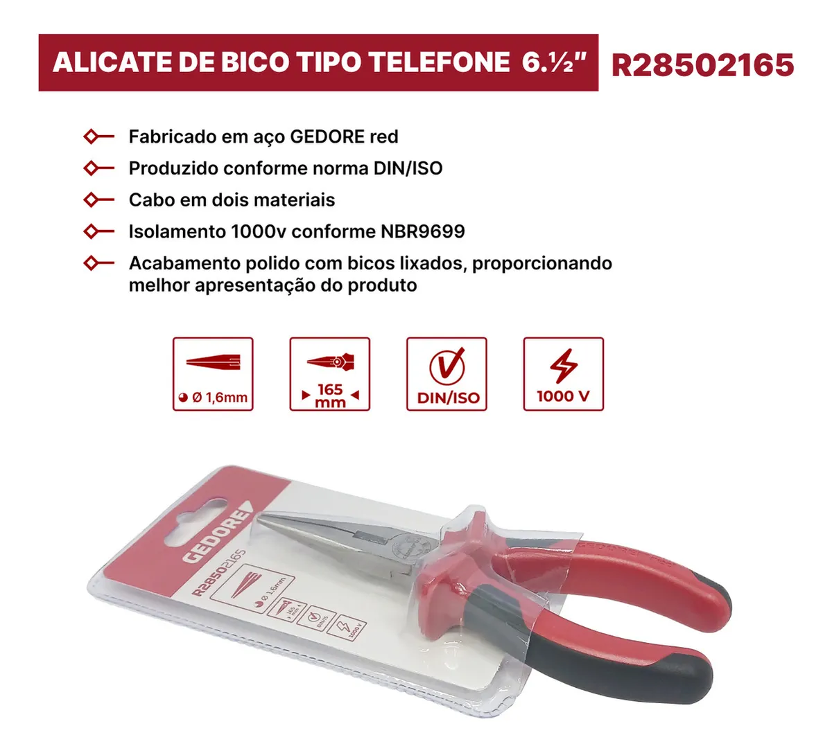 ALICATE TIPO TELEFONE 165 MM (6.12) OC302. 4