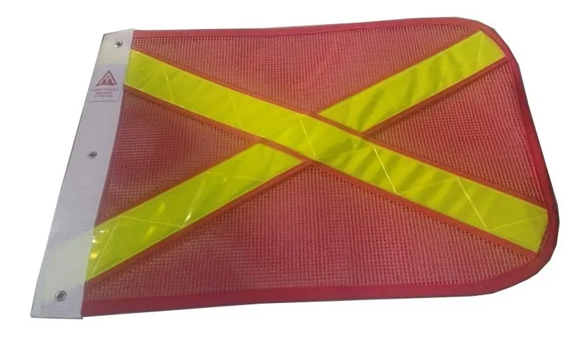 BANDEIRA VERMELHA REFLETIVO AMARELO 400 X 300MM 2