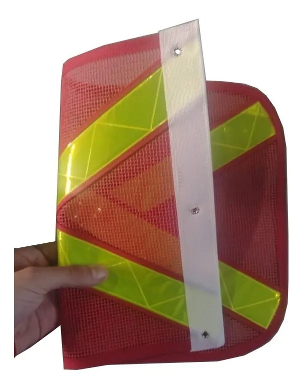 BANDEIRA VERMELHA REFLETIVO AMARELO 400 X 300MM 4