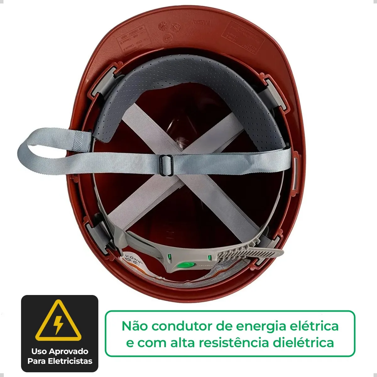 CAPACETE FRONTAL CARN BOTAO JUG TECIDO MSA VGARD MARROM 4