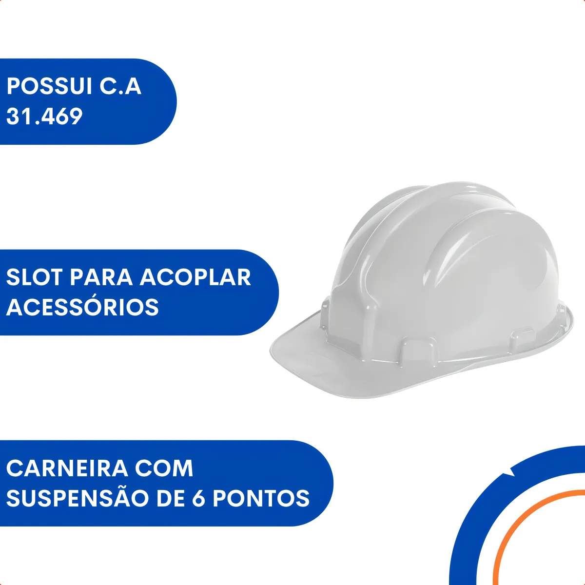 CAPACETE PLT COM SELO INMETRO – BRANCO- C.A. 31469 4