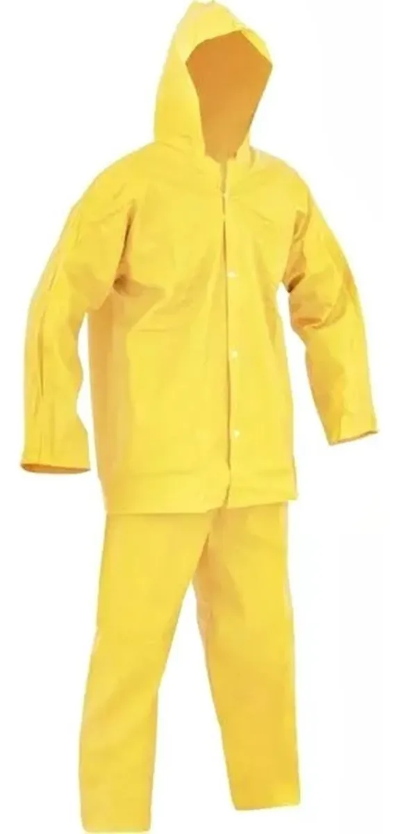CONJUNTO JAQUETA E CALÇA PVC FORRADO AMARELO 2