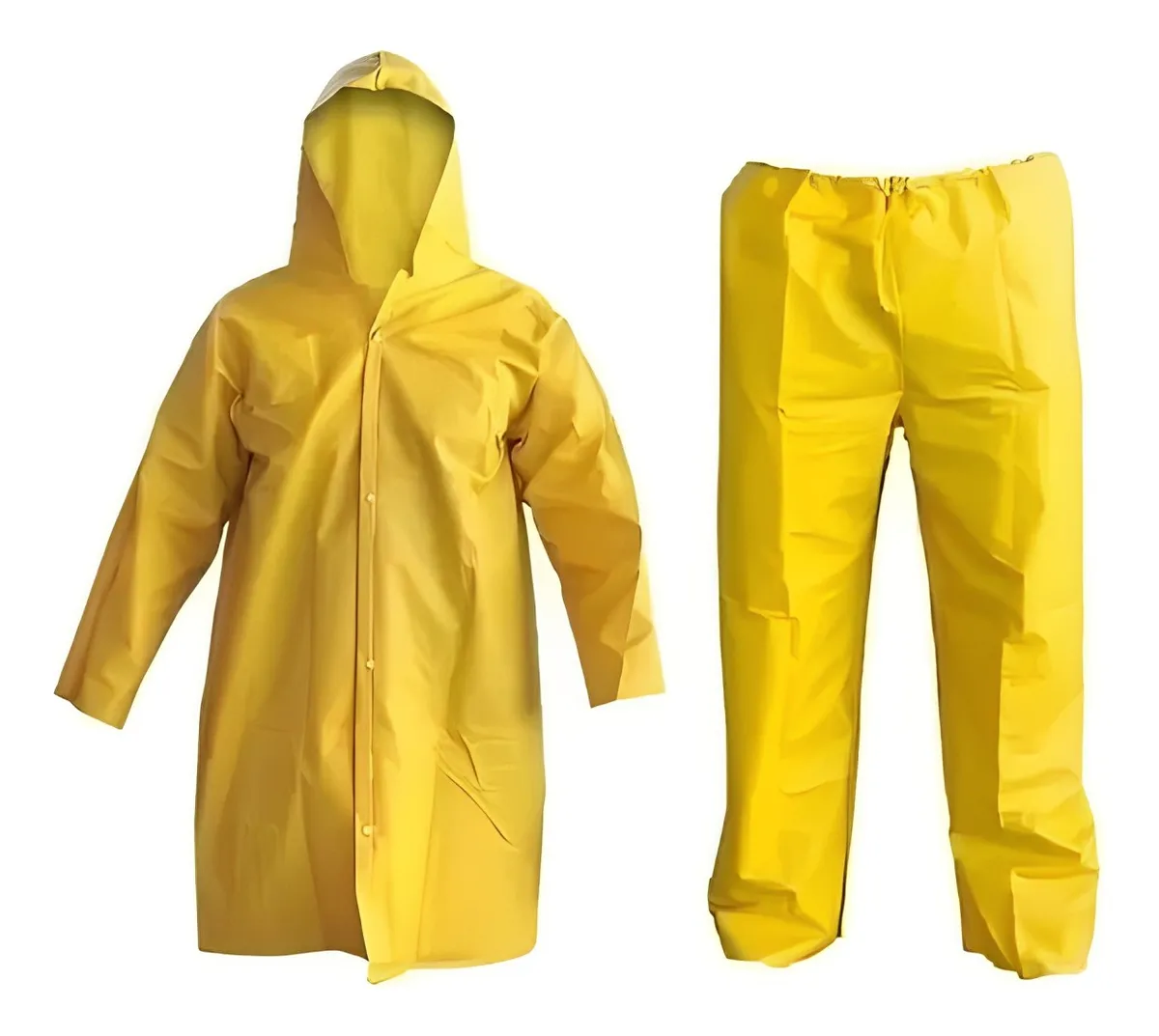CONJUNTO JAQUETA E CALÇA PVC FORRADO AMARELO