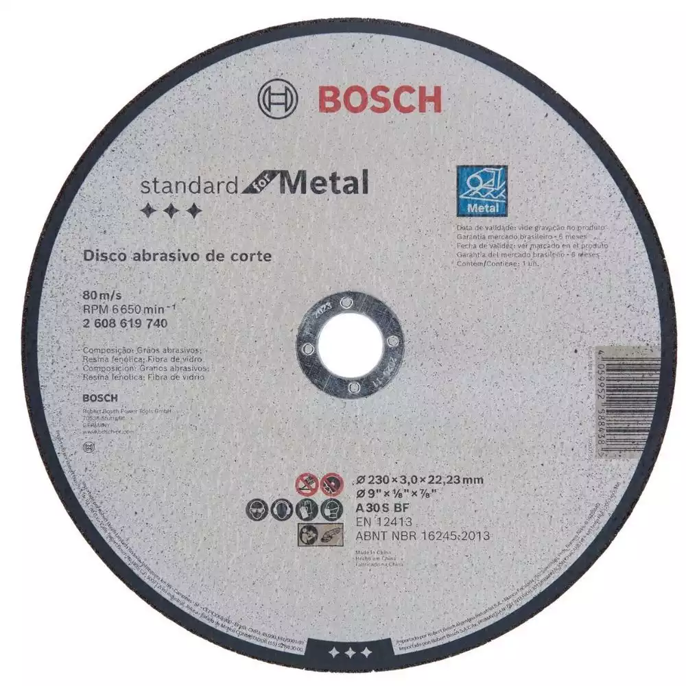 DISCO DE CORTE STD FOR METAL 230X30 BOSCH