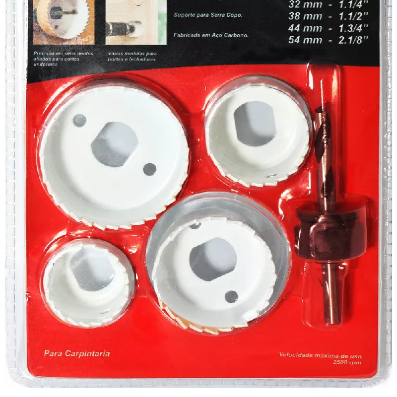 KIT SERRA COPO PARA MADEIRA 5 PEÇAS 32 A 54MM 3
