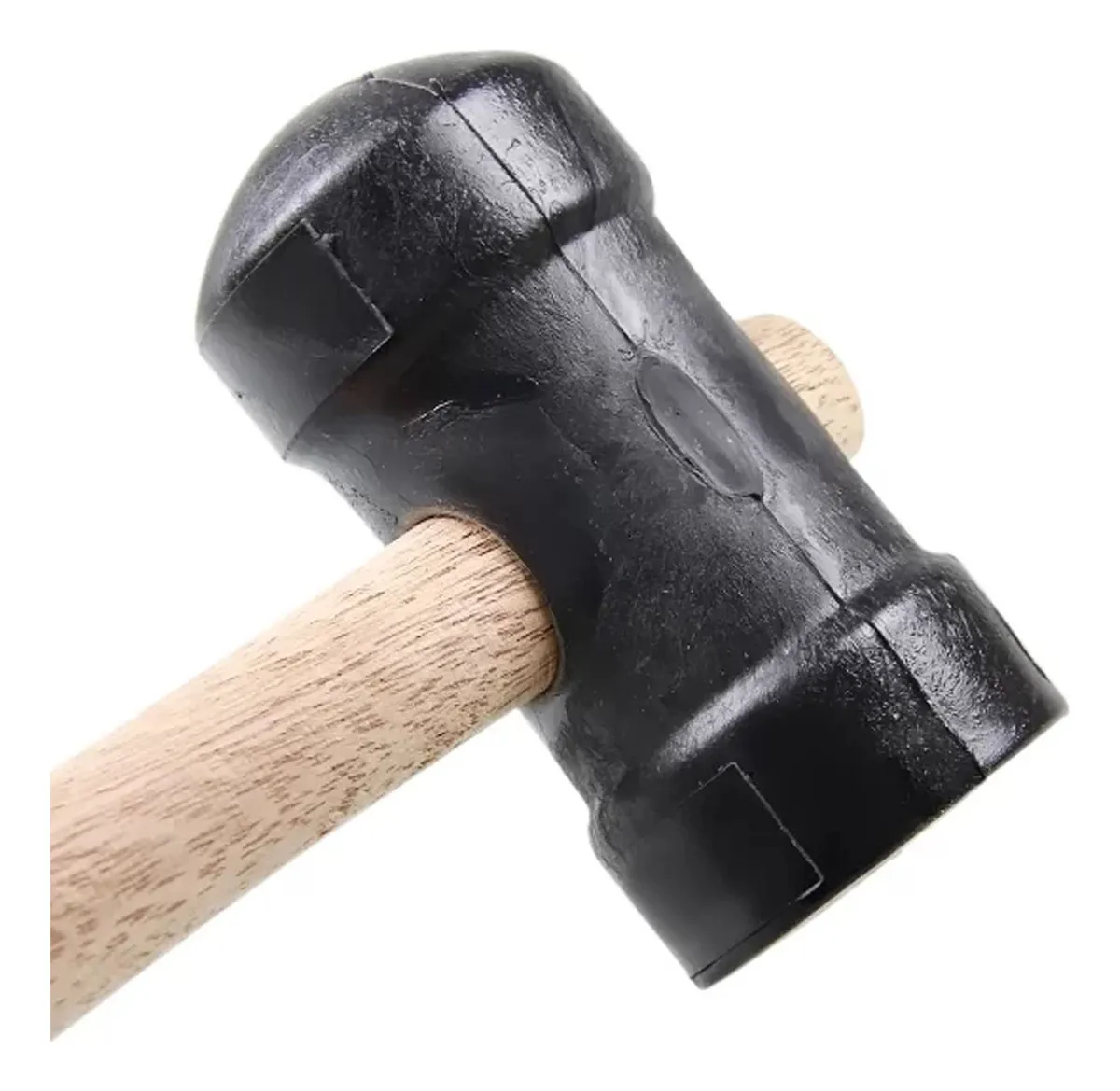 MARTELO DE BORRACHA 60 MM, CABO EM MADEIRA, PRETO, VONDER 3