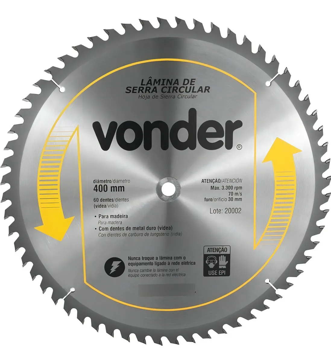 lamina serra circular videa 400x30x60d vonder