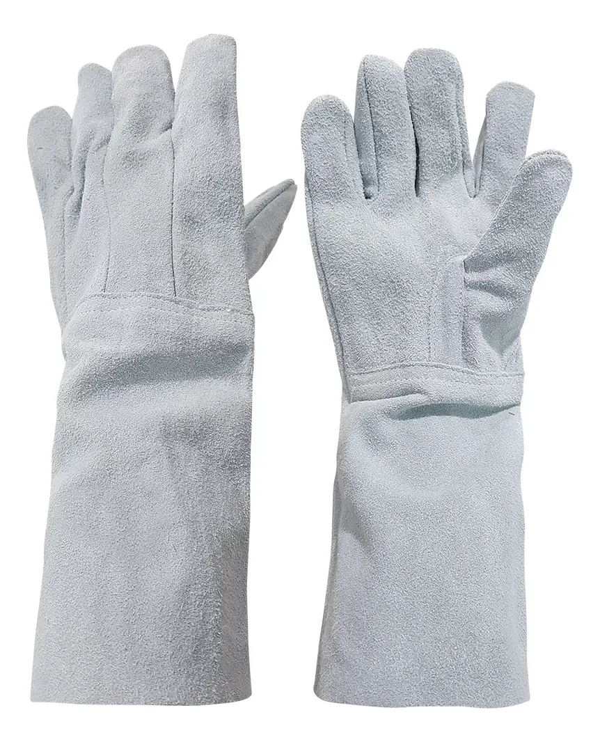 luva de raspa com reforco interno punho 20cm plasticor